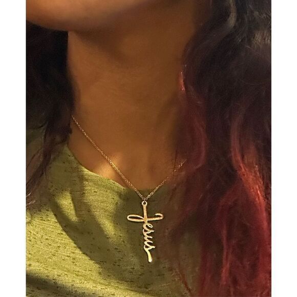 Jesus Necklace Goldtone Christmas Christian Communion Baptism Gift Imagine Faith - Picture 4 of 4